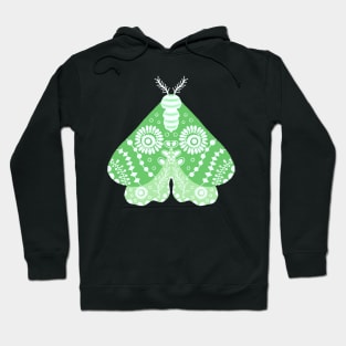 Folk Art Moth in Green Hoodie